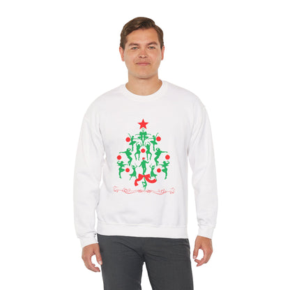 "Christmas Tree Dancer Silhouette" ADULT SWEATSHIRT Unisex Heavy Blend Crewneck – Festive Ballet & Dance Holiday Sweatshirt for Dancers, Teachers, and Studios