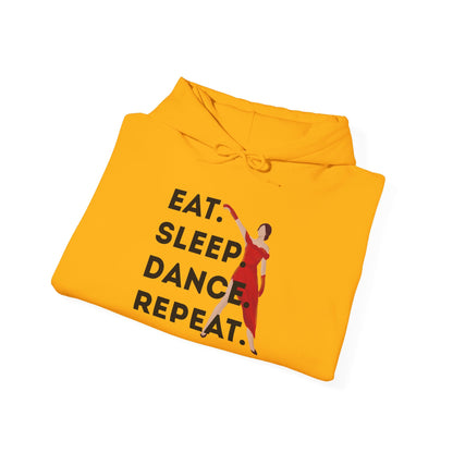 "Eat Sleep Dance Repeat" Unisex Dance Hoodie – Bold Graphic Sweatshirt for Dancers
