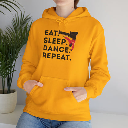 "Eat Sleep Dance Repeat" Unisex Dance Hoodie – Bold B-Boy Streetwear Sweatshirt