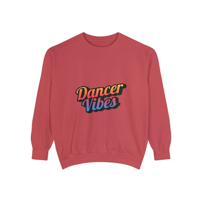 "Dancer Vibes" Unisex Lightweight Crewneck Sweatshirt – Colorful Text Graphic Pullover for Dance Lovers & Studio Style