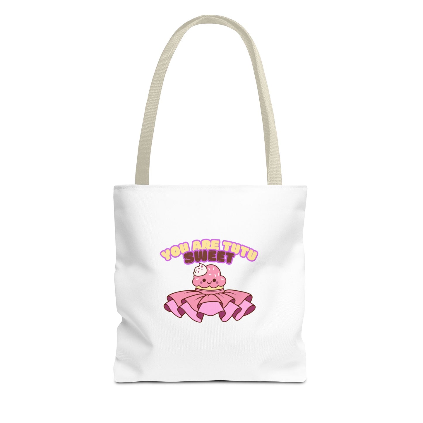 "You Are Tutu Sweet" Kawaii Cupcake Dance Tote Bag – Cute Canvas Bag for Dancers, Dance Moms & Ballet Lovers | Dance Gift Idea