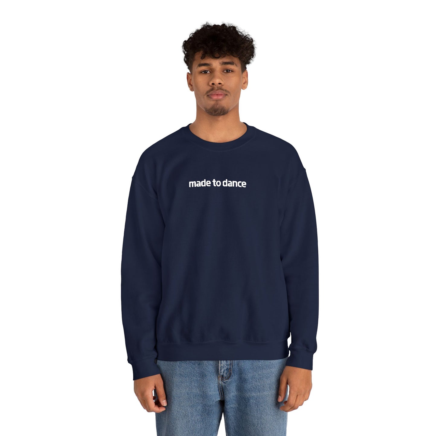 “Made to Dance" Unisex Heavy Blend™ Crewneck Sweatshirt – Embroidered Dance-Inspired Pullover for Adults & Kids