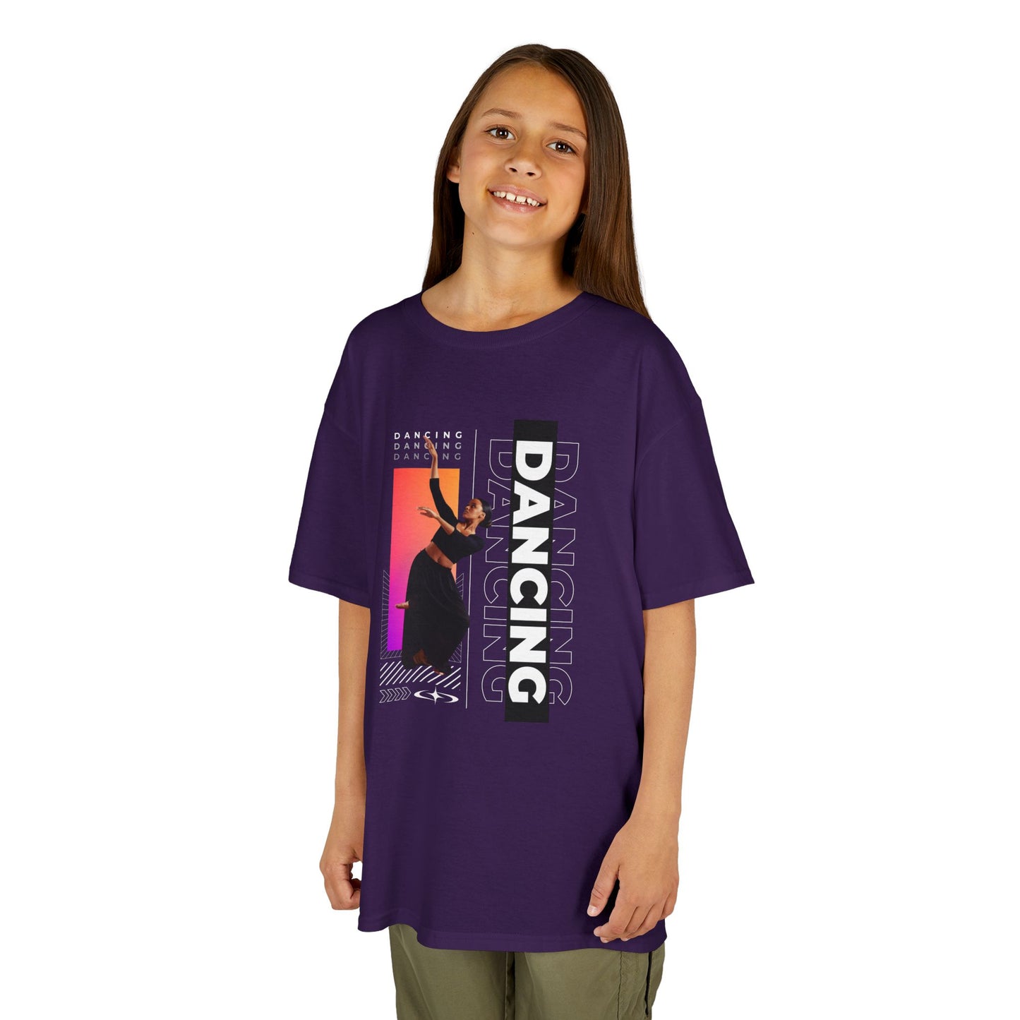 “Dancing” Youth Short Sleeve T-Shirt – Streetwear-Inspired Female Dancer Design – Trendy Kids Dance Graphic Tee