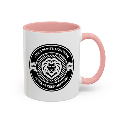 "Jeté Competition Team – Always Keep Dancing" Accent Coffee Mug – Collegiate Style Ceramic Mug for Dancers and Studio Teams