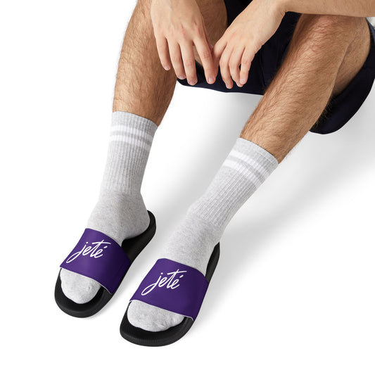 MEN'S SIZES - “Jeté” Official Logo Dance -Inspired Custom Footwear | Men’s Sandal Slides with Removable Straps