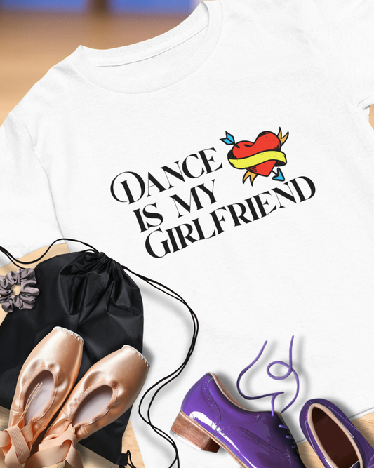 I Love Dance Unisex Heavy Cotton Tee – Hand-Drawn Heart & Note Graphic Dance Lover T-Shirt