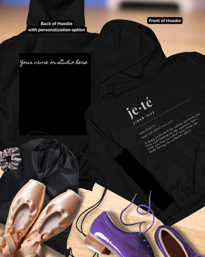 Jeté Definition Unisex Youth Hoodie – Ballet Term Graphic Dance Hoodie for Kids & Teens, Personalized with Name or Studio