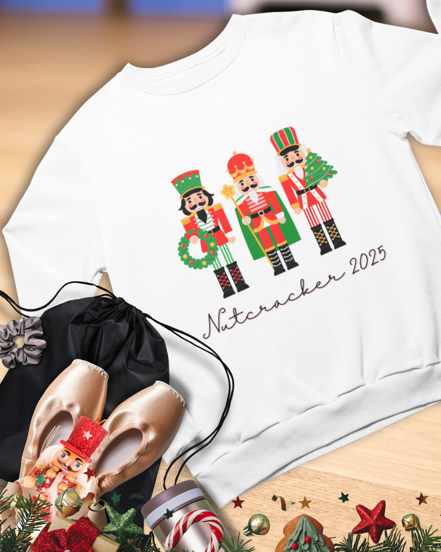 “Nutcracker 2025” Sweatshirt – YOUTH Crewneck | Ballet Holiday Dance Sweatshirt for Dancers