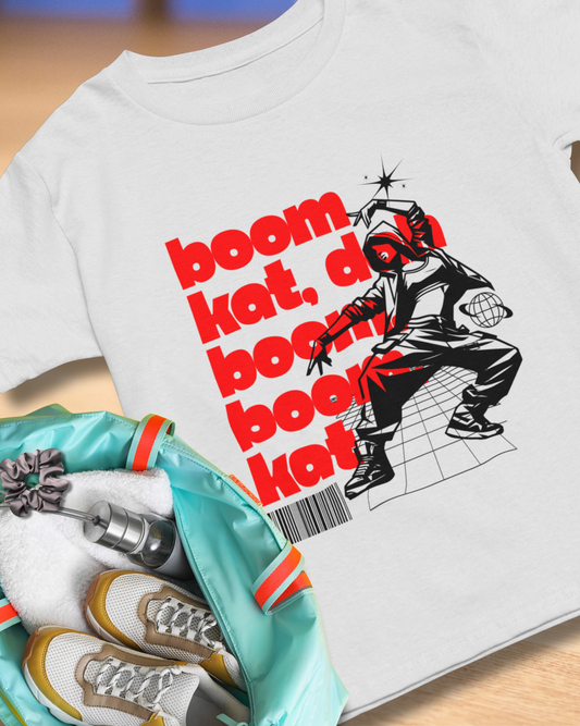 "Boom Kat, Dah, Boom, Boom, Kat" Streetwear Dance Graphic – Unisex Heavy Cotton Tee