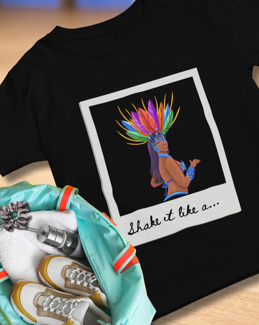 "Shake It Like a Samba Star" Unisex Garment-Dyed Dance T-Shirt – Bold Carnival-Inspired Graphic Tee for Dancers