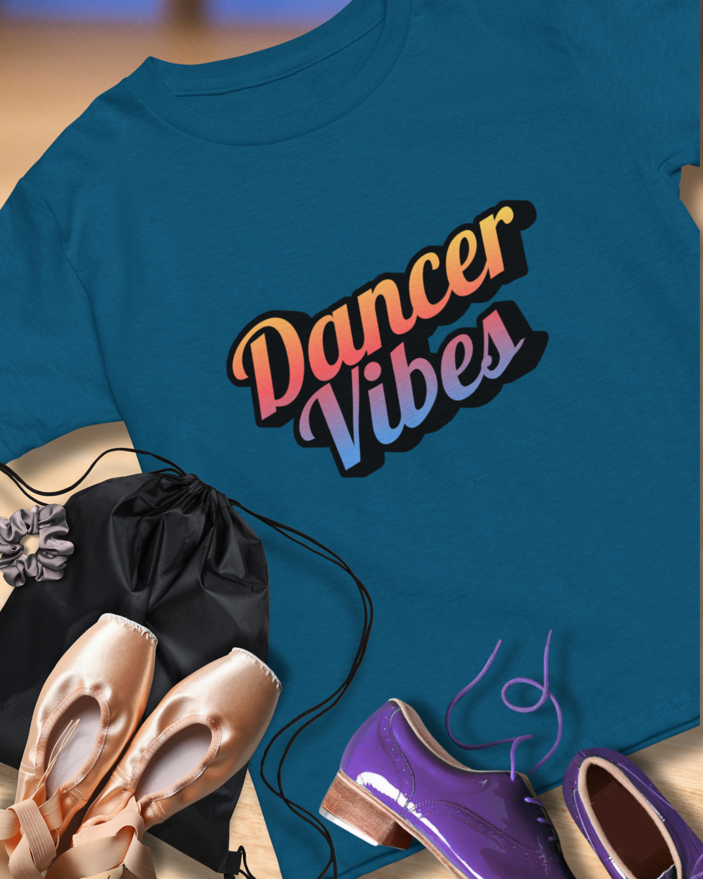 "Dancer Vibes" Unisex Garment-Dyed T-Shirt – Colorful Text-Based Graphic Tee – Trendy Dance Shirt for Performers & Creatives