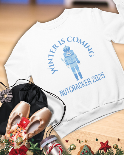 “Winter Is Coming Nutcracker 2025” Sweatshirt – YOUTH Crewneck | Holiday Dance Sweatshirt for Ballet Dancers